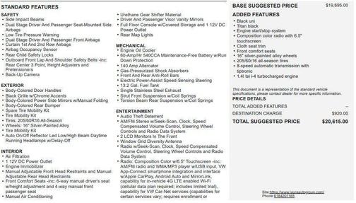 2020 Volkswagen Jetta 1.4T S