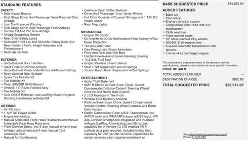 2020 Volkswagen Jetta 1.4T S