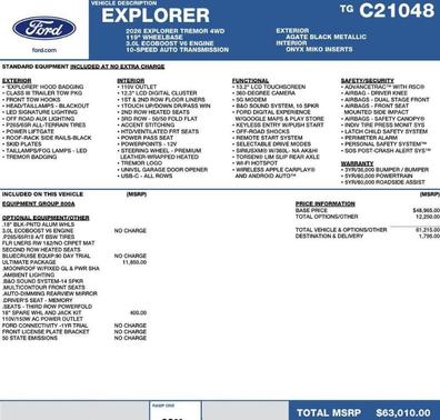 Agate Black Metallic 2026 Ford Explorer Tremor