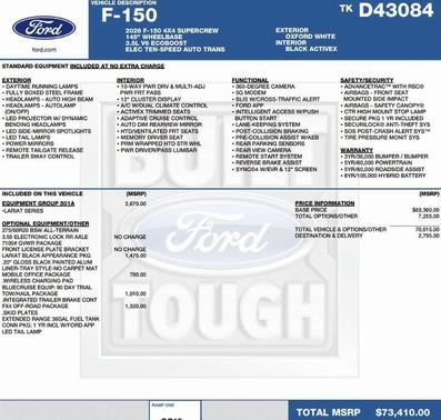 Oxford White 2026 Ford F-150 Lariat