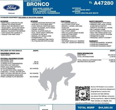 Avalanche Gray 2026 Ford Bronco Base