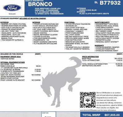 2025 Ford Bronco Heritage Edition