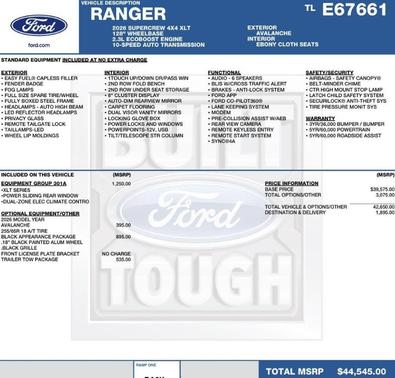 Avalanche 2026 Ford Ranger XLT