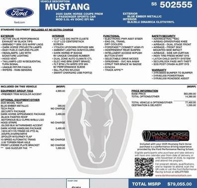 2025 Ford Mustang Dark Horse