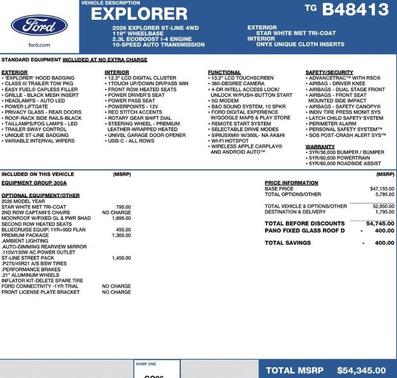 Star White 2026 Ford Explorer ST-Line