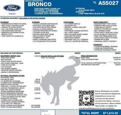 2026 Ford Bronco Badlands