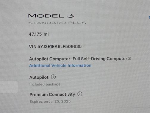 2020 Tesla Model 3 Standard Range Plus
