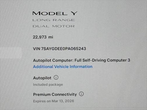 2023 Tesla Model Y *AUTOPILOT, NAVIGATION, SAFETY ALERTS, ADAPTIVE CRUISE, SURROUND VIEW CAMERAS, PANORAMA GLASS ROOF, HEATED SEATS/STEERING WHEEL, BLUETOOTH, WIRELESS CHARGING
