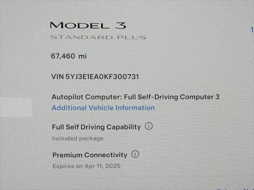 2019 Tesla Model 3 Standard Range Plus