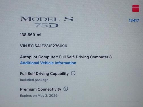 2018 Tesla Model S *FULL SELF-DRIVING ENABLED, AUTOPILOT, NAVIGATION, SAFETY ALERTS, ADAPTIVE CRUISE, BACKUP-CAMERA, PANORAMA GLASS ROOF, HEATED SEATS/STEERING, 19 INCH WHEELS