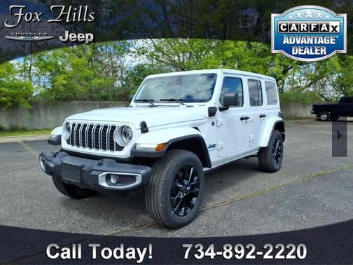 Bright White Clearcoat 2025 Jeep Wrangler 4xe Sahara