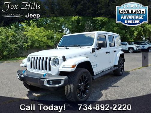 Bright White Clearcoat 2022 Jeep Wrangler Unlimited Sahara 4xe