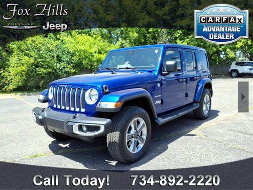 Ocean Blue Metallic Clearcoat 2020 Jeep Wrangler Unlimited Sahara
