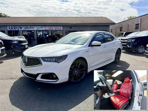 Platinum White Pearl 2020 Acura TLX 2.4L FWD w/Technology/A-Spec Pkg Red Leather