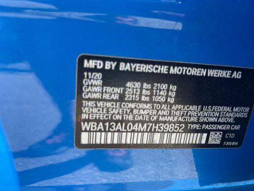Blue 2021 BMW M235 Gran Coupe xDrive