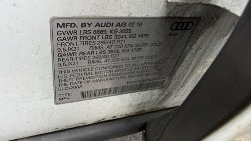 White 2018 Audi Q7 3.0T Prestige