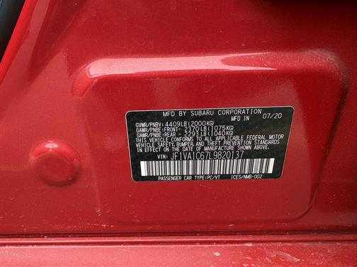 Red 2020 Subaru WRX Premium