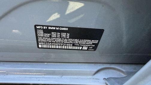 Brooklyn Grey Metallic 2023 BMW M3 Competition