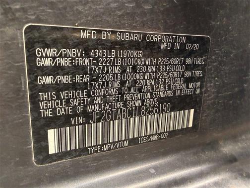 2020 Subaru Crosstrek Base