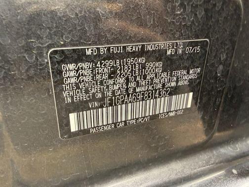 Gray 2015 Subaru Impreza 2.0i