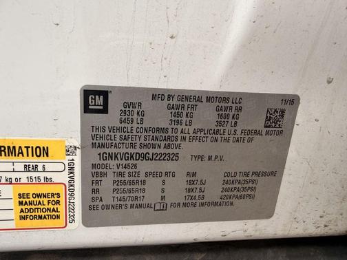 White 2016 Chevrolet Traverse 1LT