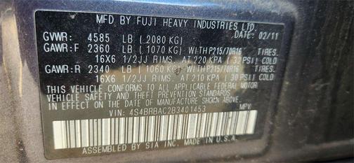 2011 Subaru Outback 2.5i