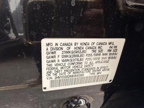 Black 2008 Acura MDX Base