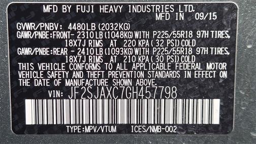 2016 Subaru Forester 2.5i Touring