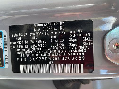 Gray 2022 Kia Telluride SX