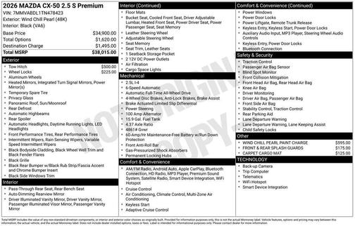 2026 Mazda CX-50 2.5 S Premium Package