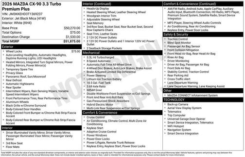 2026 Mazda CX-90 3.3 Turbo Premium Plus