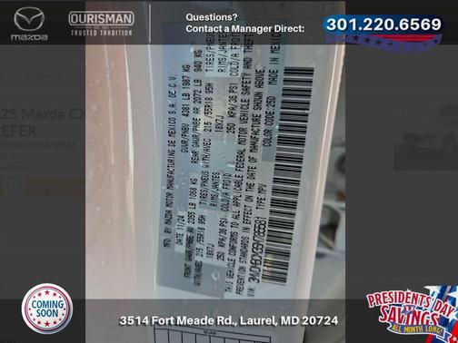 2025 Mazda CX-30 2.5 S Preferred Package