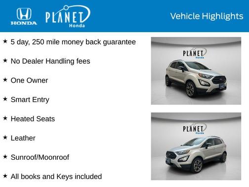 Moondust Silver Metallic 2019 Ford EcoSport SES