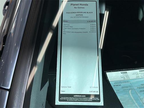 2026 Honda Ridgeline Black Edition