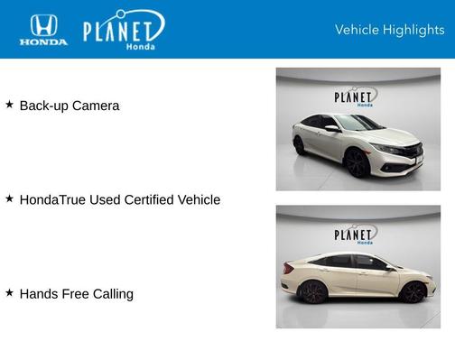 Platinum White Pearl 2020 Honda Civic Sport