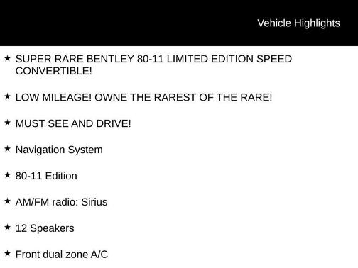 2011 Bentley Continental GTC Speed
