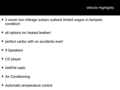 2009 Subaru Outback 2.5 i Limited