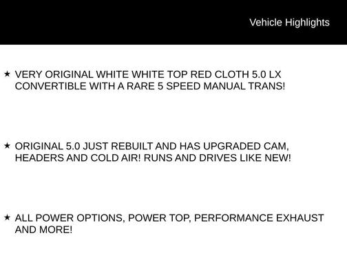 1990 Ford Mustang LX 5.0L Sport