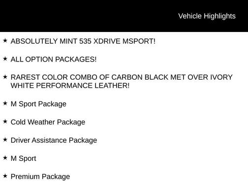 Carbon Black Metallic 2016 BMW 535 xDrive