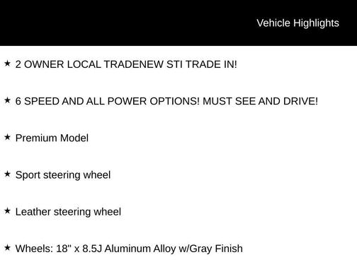 Ice Silver Metallic 2017 Subaru WRX Premium