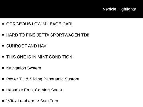 2014 Volkswagen Jetta SportWagen DSG TDI w/Sunroof & Nav