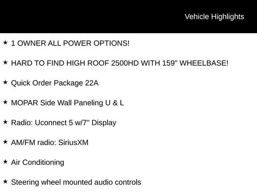 Bright White Clearcoat 2023 RAM ProMaster 2500 High Roof