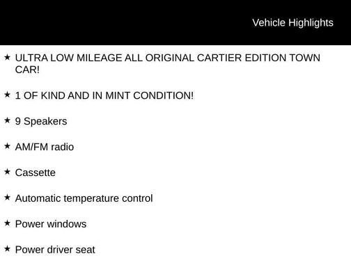 2000 Lincoln Town Car Cartier