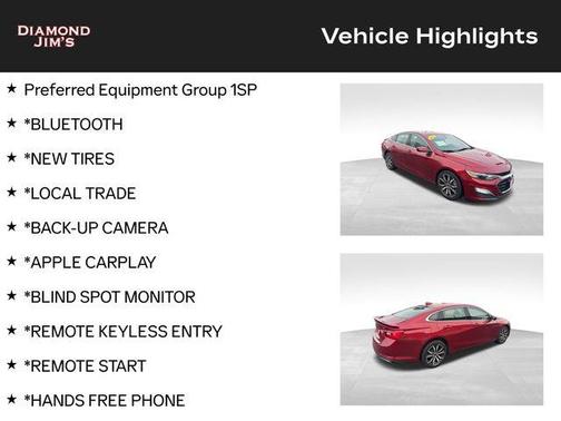 Cherry Red Tintcoat 2021 Chevrolet Malibu FWD RS