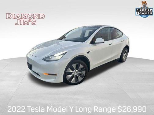Pearl White Multi-Coat 2022 Tesla Model Y Long Range Dual Motor All-Wheel Drive