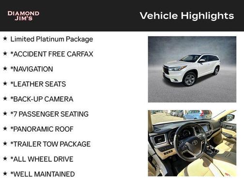 2015 Toyota Highlander Limited Platinum