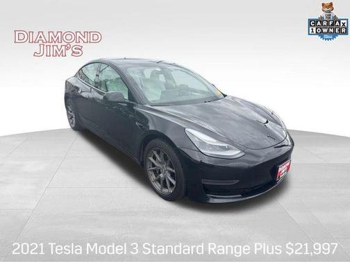 Solid Black 2021 Tesla Model 3 Standard Range Plus