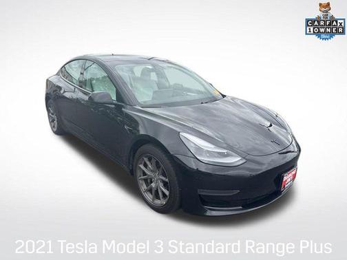 Solid Black 2021 Tesla Model 3 Standard Range Plus