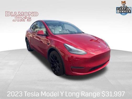 Red Multi-Coat 2023 Tesla Model Y Long Range Dual Motor All-Wheel Drive