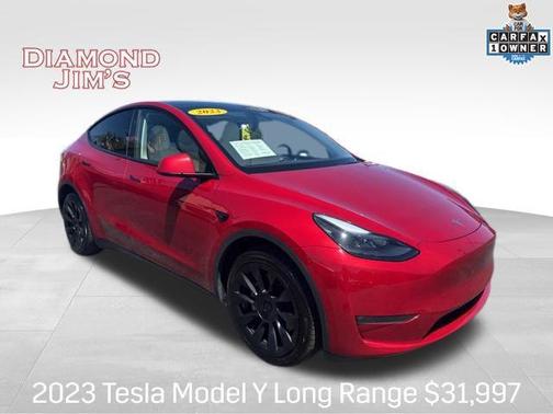 Red Multi-Coat 2023 Tesla Model Y Long Range Dual Motor All-Wheel Drive